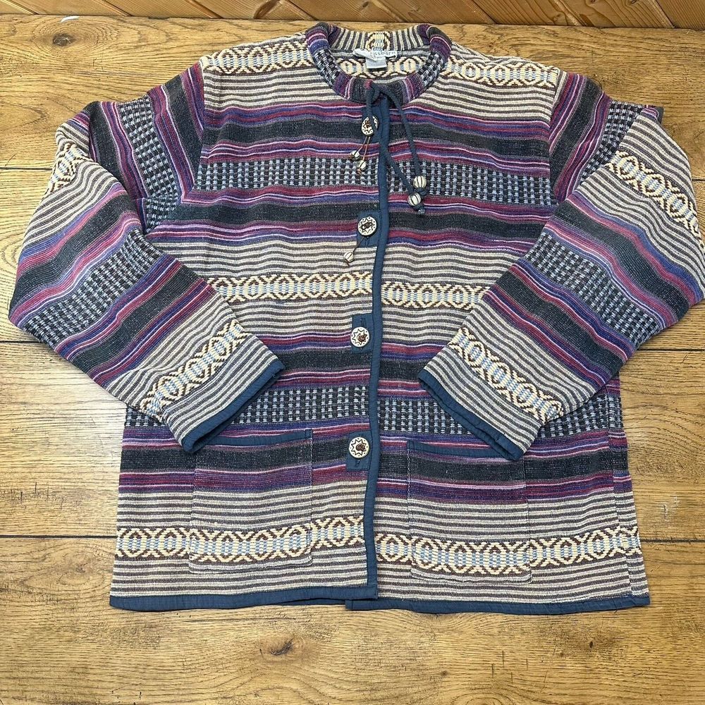 Vintage Multicolor Striped Cardigan